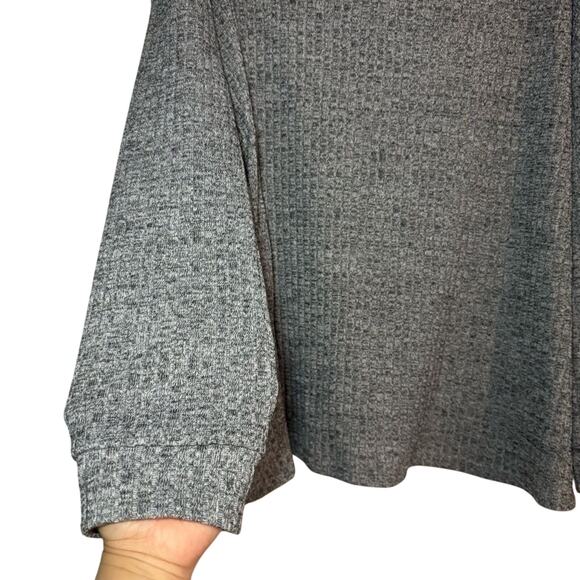 SHEIN Curve Gray Hooded Waffle Knit Pullover Sweater Plus 4X Cozy Casual - Picture 4 of 6